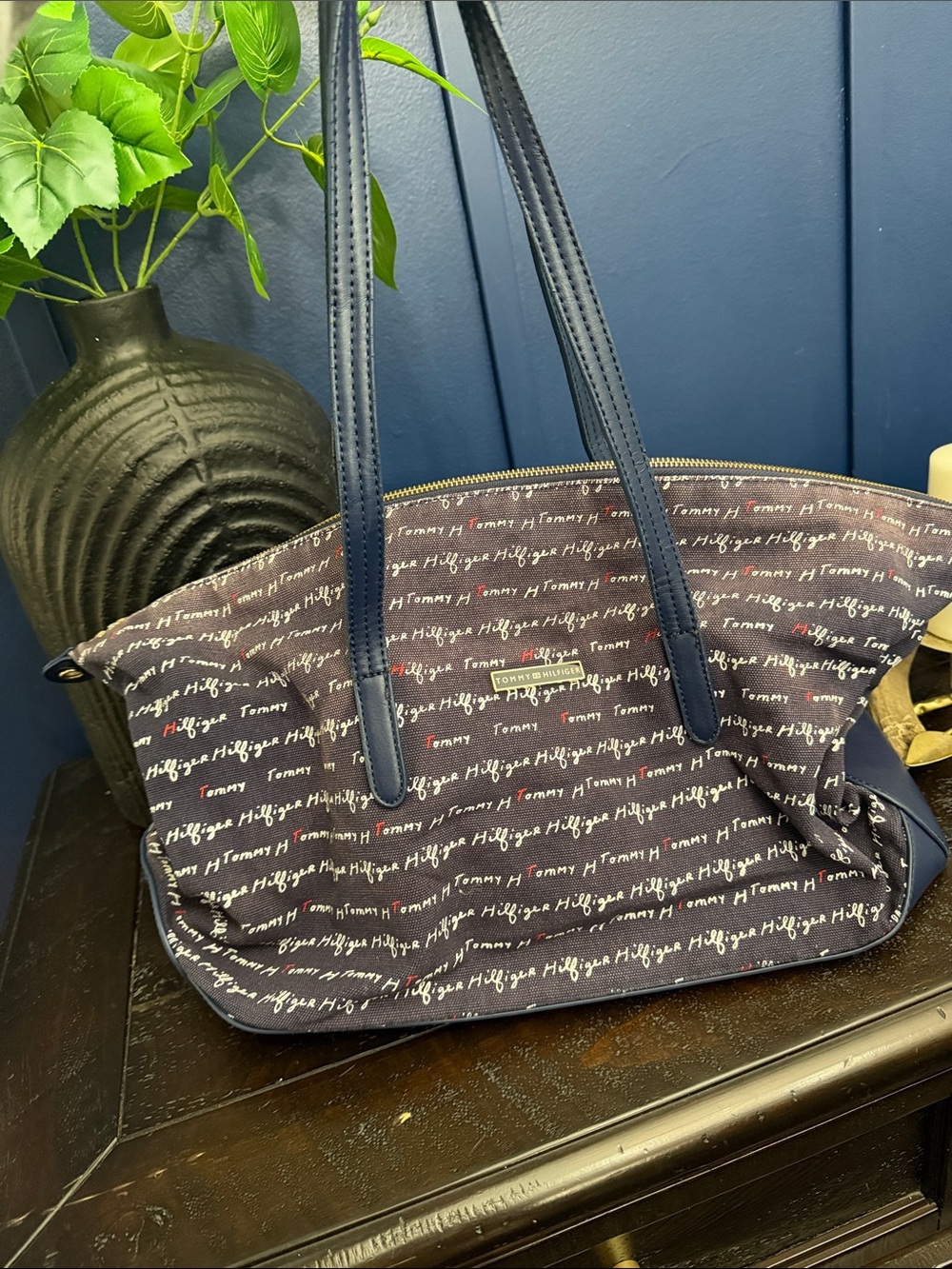 Tommy Hilfiger Navy Signature Tote Bag